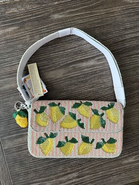 NWT Beaded Lemon Purse Bag